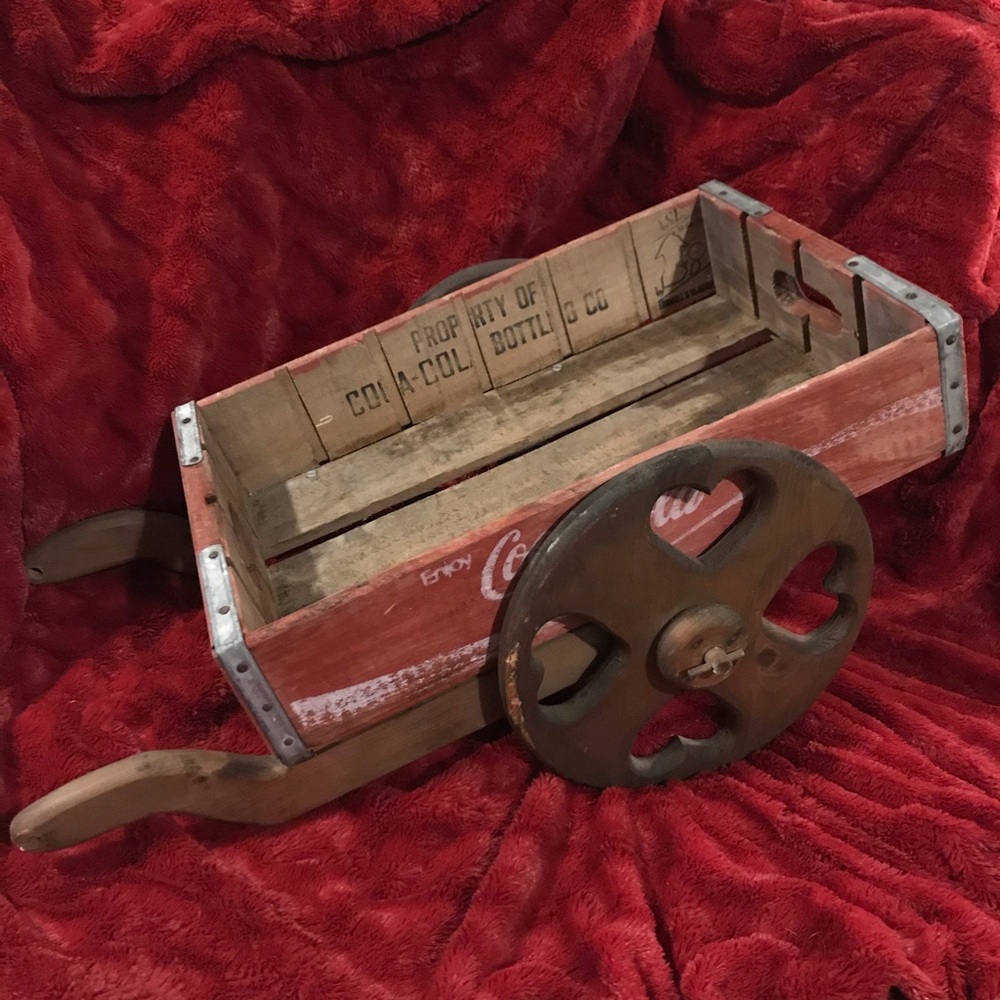 Vintage Coca Cola Wheel Barrel